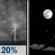 Tonight: A slight chance of showers and thunderstorms before 7pm. Mostly clear, with a low around 70. Southeast wind 0 to 5 mph. Chance of precipitation is 20%. Tonight: Slight Chance Showers And Thunderstorms then Mostly Clear