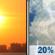 Thursday: A slight chance of showers and thunderstorms after 1pm. Partly sunny. High near 99, with temperatures falling to around 94 in the afternoon. Heat index values as high as 107. East northeast wind 0 to 15 mph, with gusts as high as 20 mph. Chance of precipitation is 20%. Thursday: Partly Sunny then Slight Chance Showers And Thunderstorms